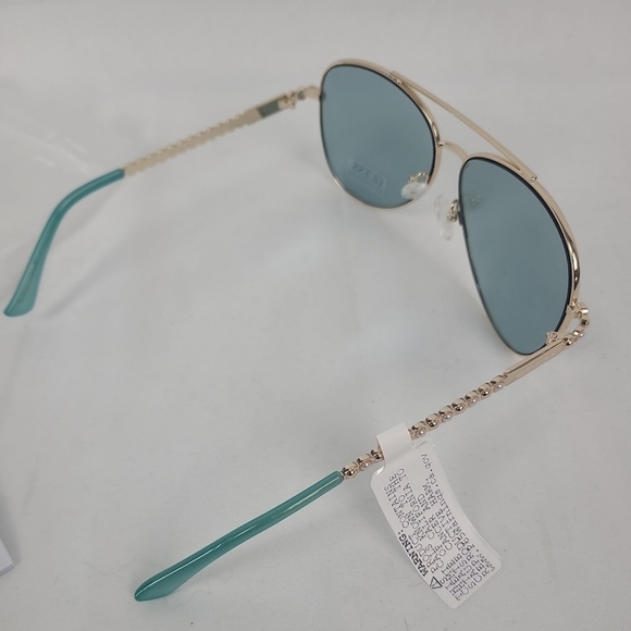 NEW GUESS GF0356 Women's Gold/Blue Pearl Aviator Fashion Sunglasses NWT - Picture 5 of 6